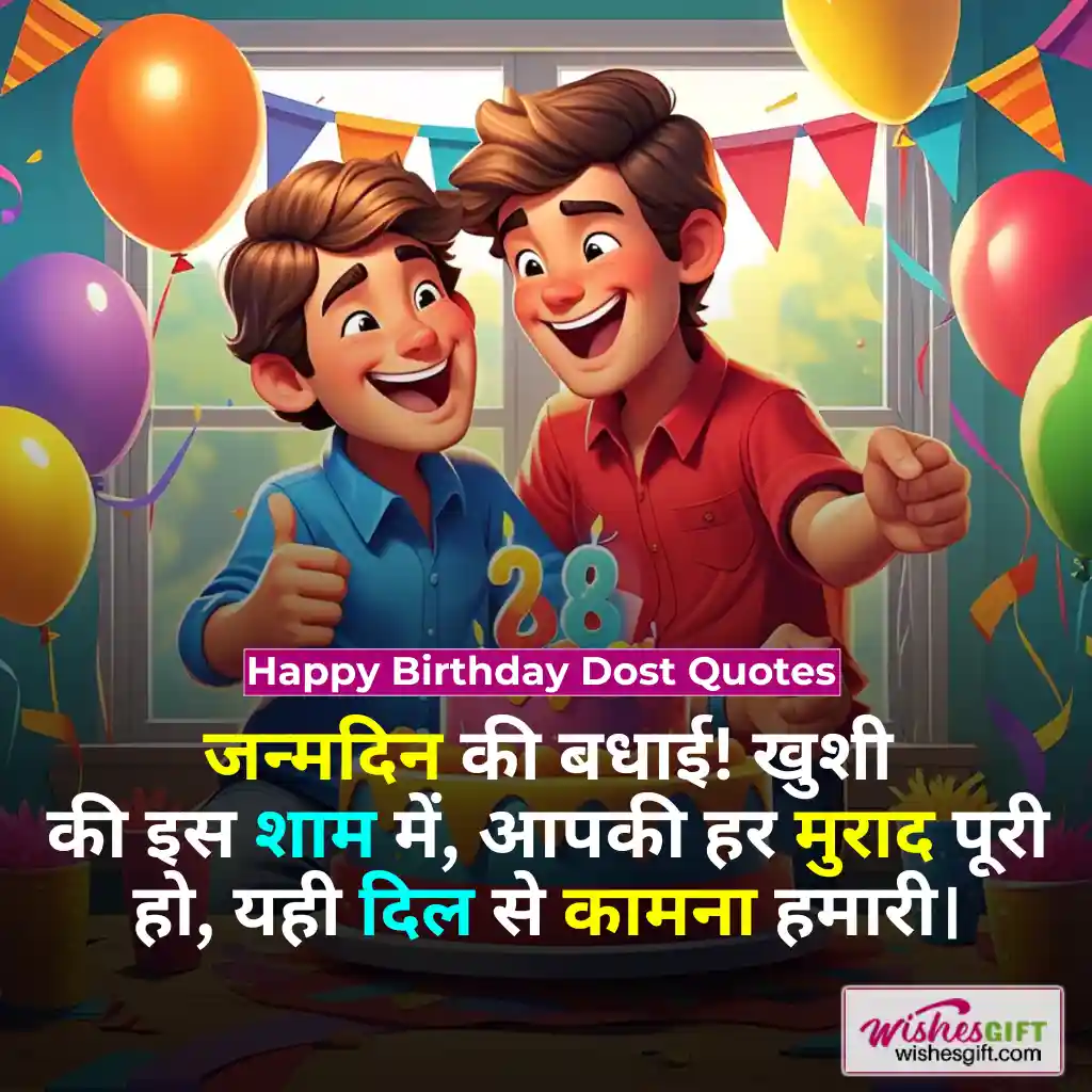दोस्त के जन्मदिन की शुभकामनाएँ 👨👨 Dost Birthday Wishes in hindi 4 Happy Birthday Dost Quotes