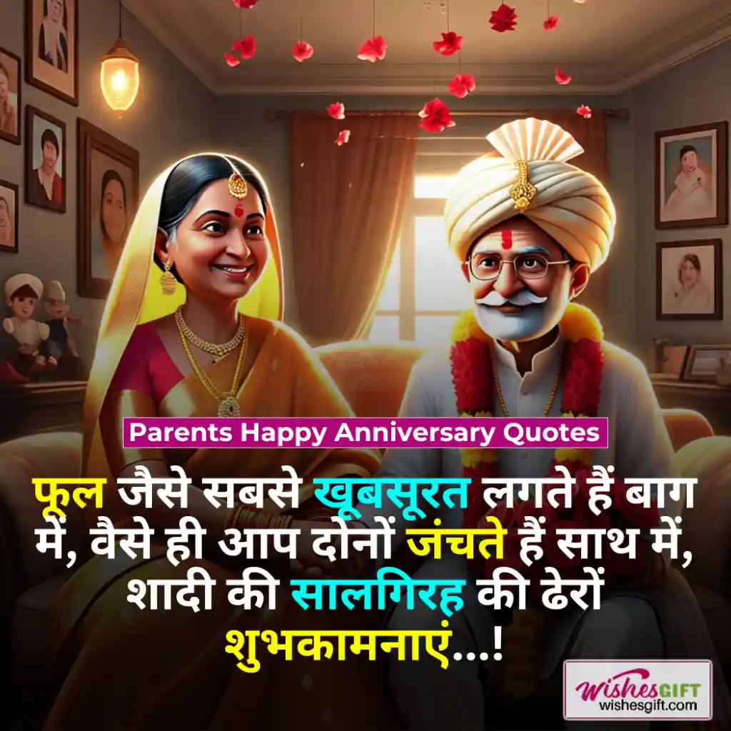 Anniversary wishes for parents in hindi 👪 माता-पिता के सालगिरह की शुभकामनाएं 9 Parents Happy Anniversary Quotes