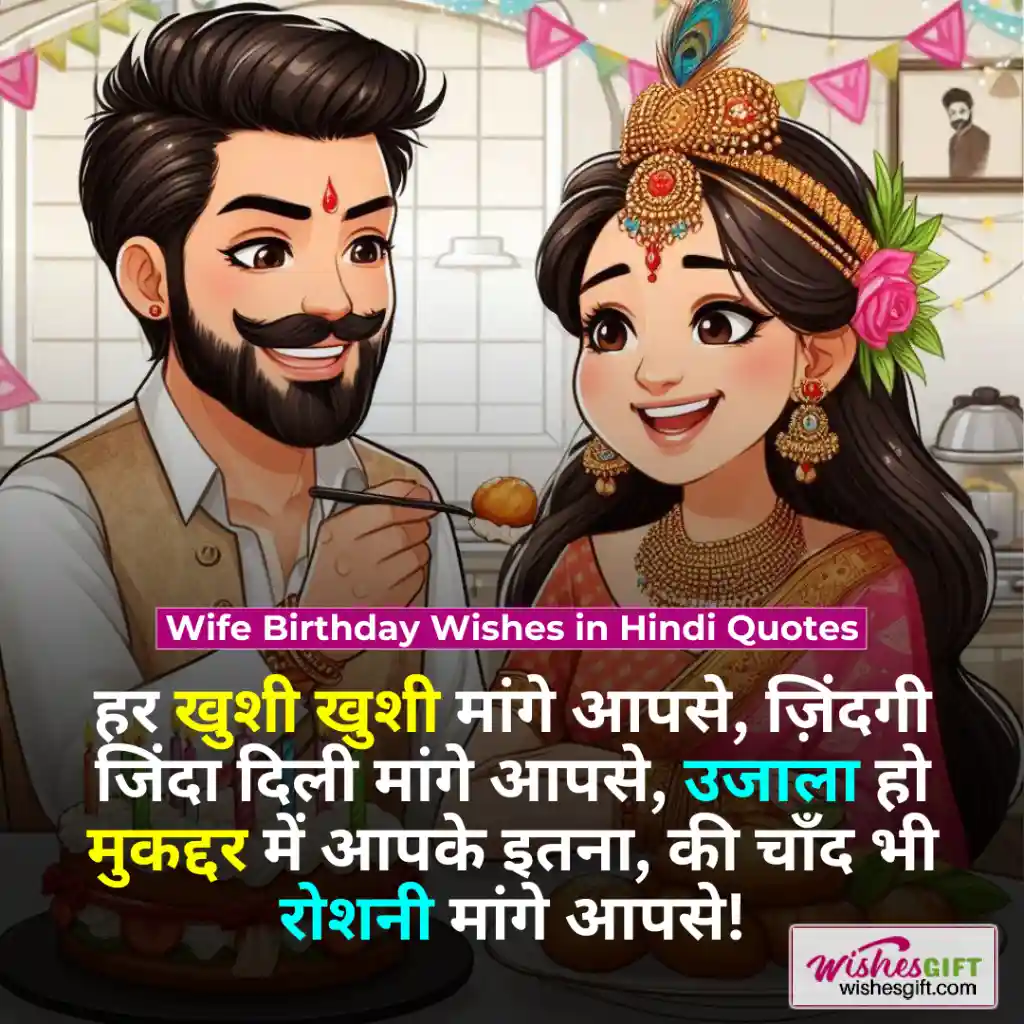 पत्नी को जन्मदिन की शुभकामनाएं 👩🏻 Wife Birthday wishes in hindi 6 Wife Birthday Wishes in Hindi Quotes
